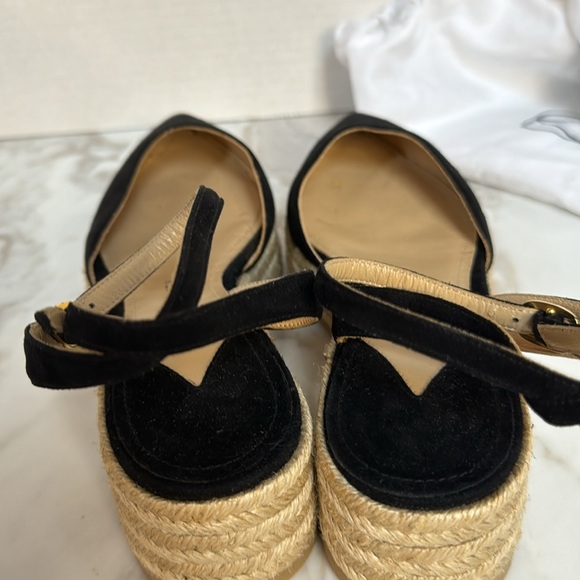 Paul Andrew Rhea Espadrilles Black Suede Pointed Toe Ankle Straps Sandals 35 - Picture 11 of 11